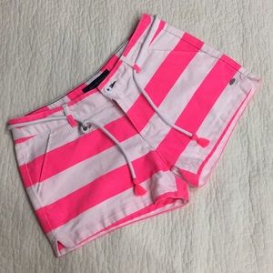 Pink & White striped Tommy Hilfiger shorts & belt